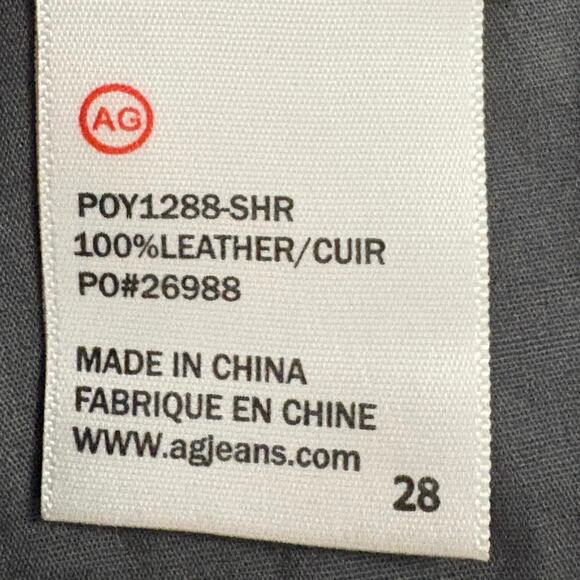 AG Adriano Goldschmied 100% Leather Legging Women’s Sz 28 Super Skinny Blue Gray - Picture 8 of 10